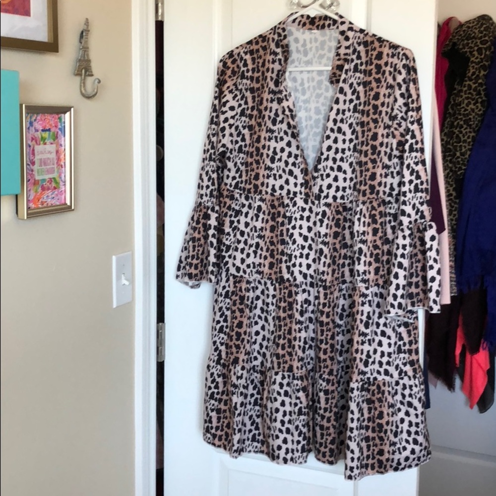 Cheetah baby doll dress never worn